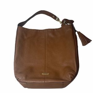 Coach Avery Tan Leather Shoulder Hobo Bag.